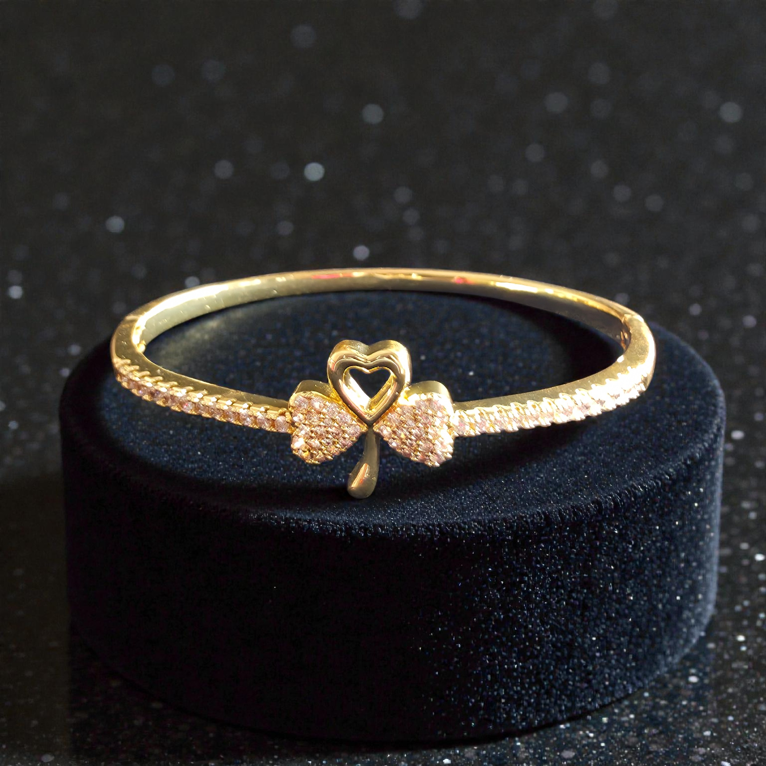 Kizara Heart Bow Crystal Bangle - Image 3