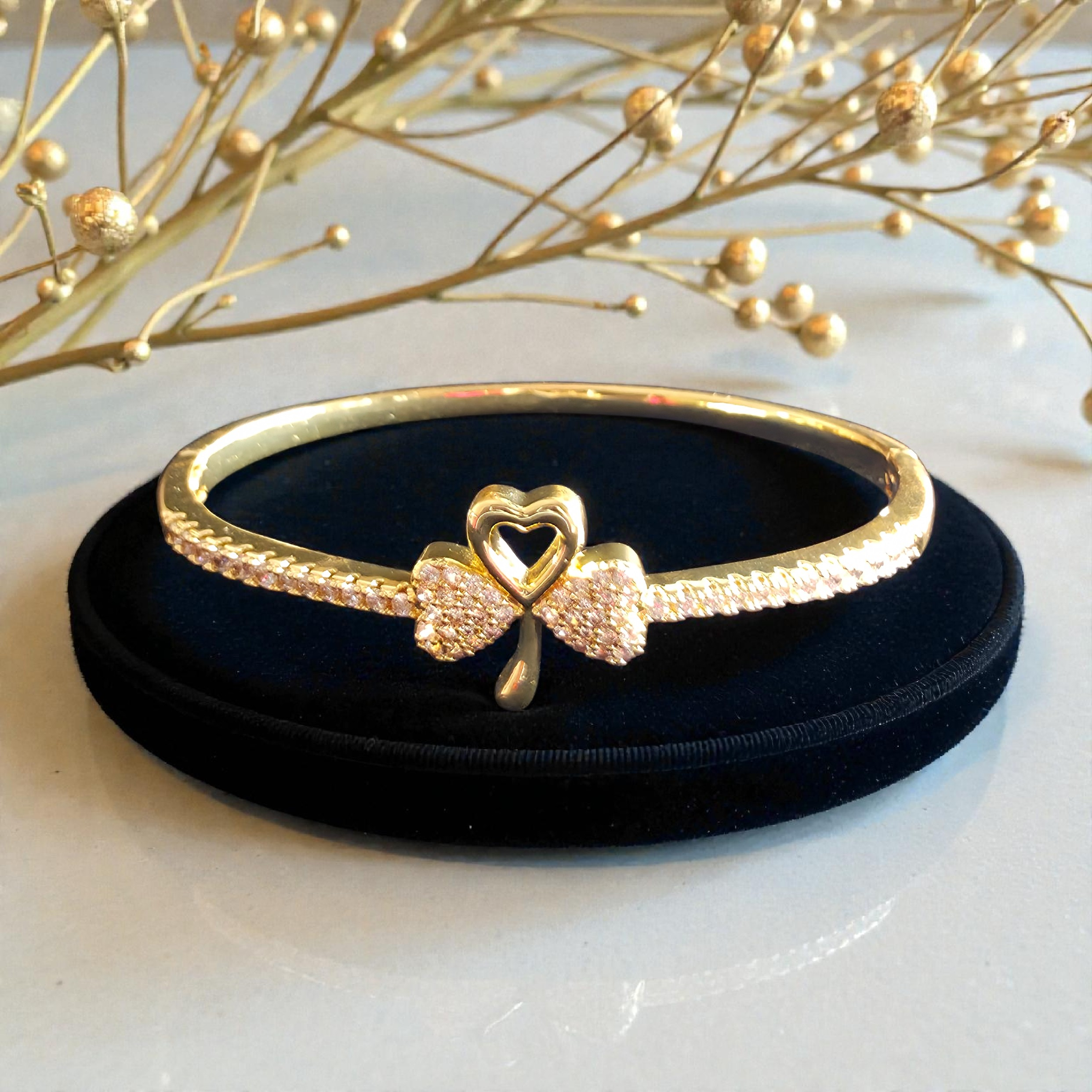 Kizara Heart Bow Crystal Bangle - Image 2