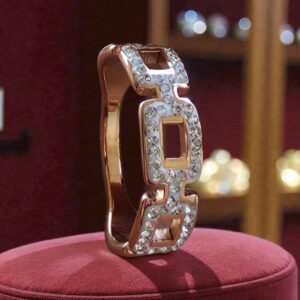 Kizara Celestial Chainlink Eternity Ring – Anti-Tarnish Gold CZ Band