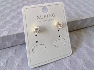 Kizara Classic Round CZ Stud Gold Earrings – Anti-Tarnish Everyday Sparkle Drops