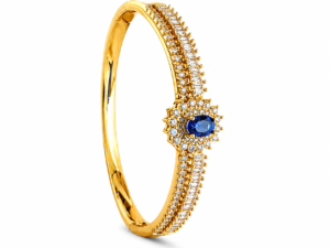 Kizara Oceanic Daisy Cuff – Anti-Tarnish Sapphire Marquise Bracelet