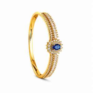 Kizara Oceanic Daisy Cuff – Anti-Tarnish Sapphire Marquise Bracelet