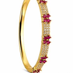 Kizara Ruby Bloom Cuff Bracelet