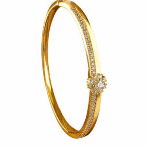 Kizara Celestial Starburst Cuff – Anti-Tarnish Diamond Bloom Bracelet