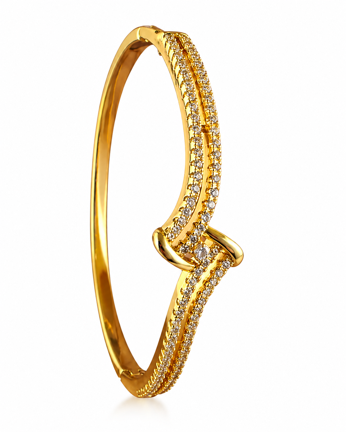 Kizara Infinity Twist Crystal Cuff – Anti-Tarnish Eternity Bangle