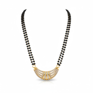 Kizara Double Line CZ Mangal Sutra – Anti-Tarnish Gold Plated Modern Daily Wear