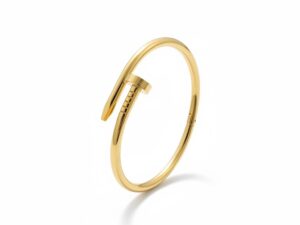 Elegant Gold Nail Bracelet - Trendy Minimalist Bangle for Women