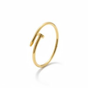 Elegant Gold Nail Bracelet - Trendy Minimalist Bangle for Women