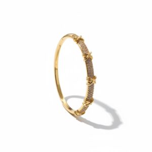 Stunning Gold Chain Link Cuff Bracelet with Pave Diamonds
