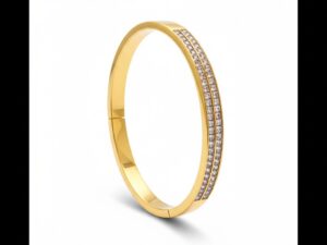 Elegant Gold Pave Diamond Cuff Bracelet