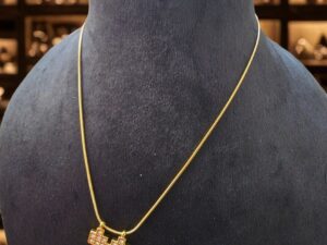 Kizara Pavé Heart Crystal Pendant Necklace – Anti-Tarnish Gold Heart Drop Chain