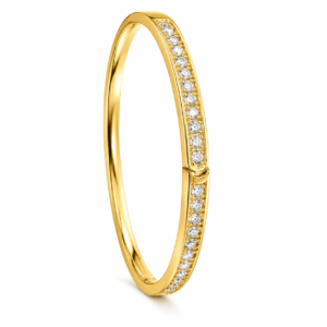 Kizara Rose Quartz Crystal Cuff – Anti-Tarnish Eternity Gold Bracelet