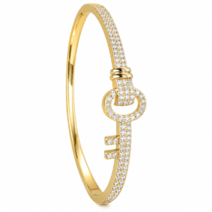 Kizara Secret Key Crystal Bangle – Unfading Gold Eternity Bracelet