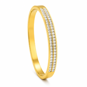 Elegant Gold Pave Diamond Cuff Bracelet