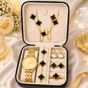 Kizara Premium Jewellery Gift Hamper for Women | Watch, Necklace, Bracelet, Ring & Earrings Gift Set