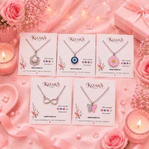 Kizara Customized Name Necklace Combo | Set of 5 Pendant Necklaces | Beautiful gift set