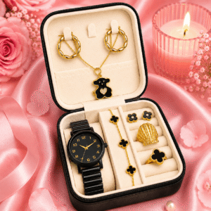 7 Pcs Anti Tarnish Jewellery Gift Set | Personalized Jewellery Organizer Box | Anniversary and Birthday